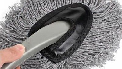 Multipurpose Car Duster / Brush Helps Cleaning Dirt, Dust, Dusting Gray Mop