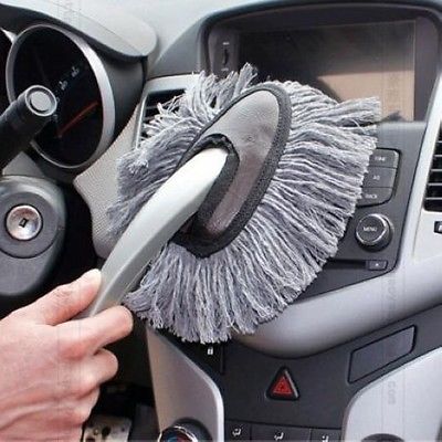 Multipurpose Car Duster / Brush Helps Cleaning Dirt, Dust, Dusting Gray Mop