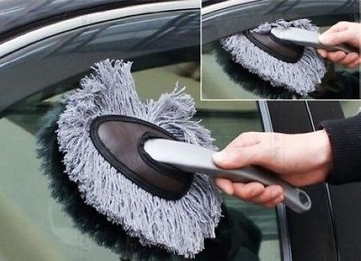 Multipurpose Car Duster / Brush Helps Cleaning Dirt, Dust, Dusting Gray Mop