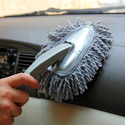 Multipurpose Car Duster / Brush Helps Cleaning Dirt, Dust, Dusting Gray Mop