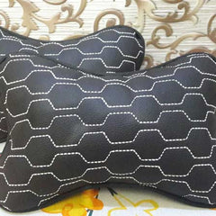 High Quality Universal Neck Pillow Head Rest Cushion Black & White (Set of 2 Pc)