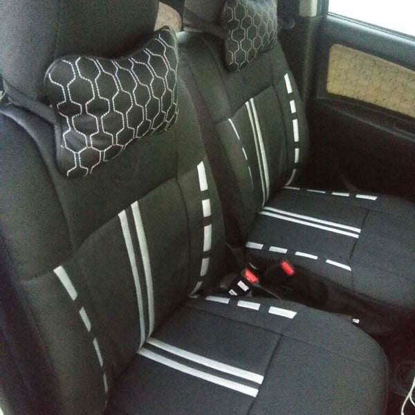 High Quality Universal Neck Pillow Head Rest Cushion Black & White (Set of 2 Pc)