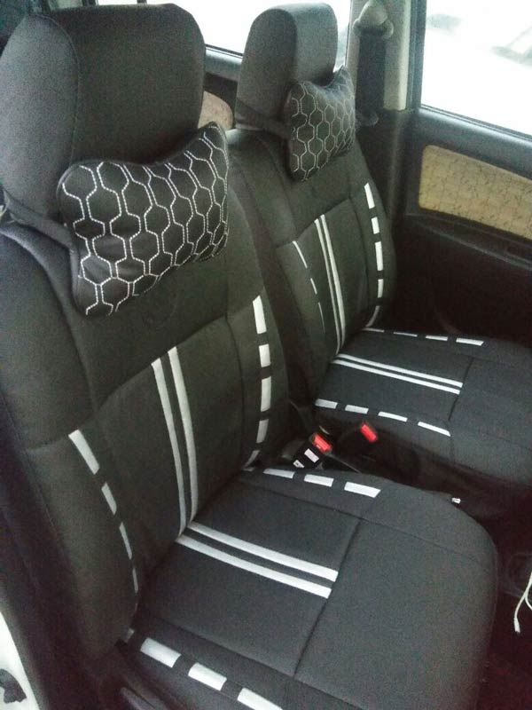 High Quality Universal Neck Pillow Head Rest Cushion Black & White (Set of 2 Pc)