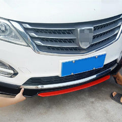 NEW 4PCS Universal Car Front Bumper Red Lip Splitter Winglet Body Kit Glossy BLACK