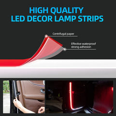 2pcs Car Door Opening Warning Matrix Light LED Dynamic Strip Auto Strobe Flashing Decor Lamp Anti Rear-end Collision Safety 12V