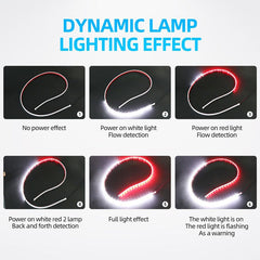 2pcs Car Door Opening Warning Matrix Light LED Dynamic Strip Auto Strobe Flashing Decor Lamp Anti Rear-end Collision Safety 12V