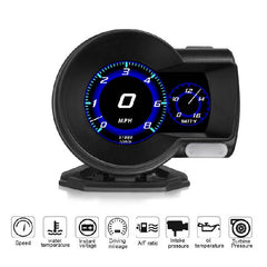Car OBD2 Multi-function Gauge Head-Up Digital Display Speedometer RPM Oil Temp