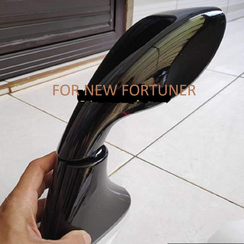 Black Toyota New Fortuner Car Bonnet Fender Side Mirror Wide Angle View