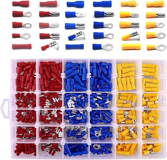 480pcs Insulated Crimp Terminal Set, Cold Crimp Terminal, Wire Connector Tool Combination, Solderless Crimp Terminals Connectors