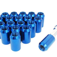 20 Pcs M12 x 1.5 Blue Metal Hex Locking Lug Nuts Screw Anti-theft for Vehicles Car