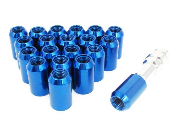 20 Pcs M12 x 1.5 Blue Metal Hex Locking Lug Nuts Screw Anti-theft for Vehicles Car