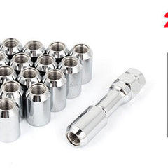 20 Pcs M12 x 1.5 Silver Metal Hex Locking Lug Nuts Screw Anti-theft for Vehicles Car