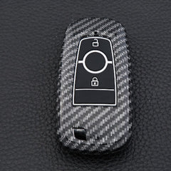 Ford 2 Button ABS+Silicone Smart Key Cover Case With Keychain Suitable For ECOSPORT, ENDEAVOUR, FIGO, FREESTYLE, FIGO ASPIRE