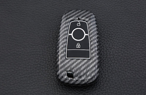 Ford 2 Button ABS+Silicone Smart Key Cover Case With Keychain Suitable For ECOSPORT, ENDEAVOUR, FIGO, FREESTYLE, FIGO ASPIRE