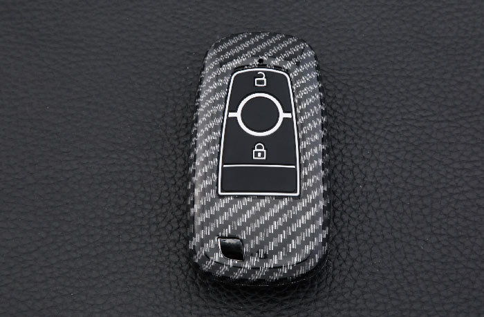 Ford 2 Button ABS+Silicone Smart Key Cover Case With Keychain Suitable For ECOSPORT, ENDEAVOUR, FIGO, FREESTYLE, FIGO ASPIRE
