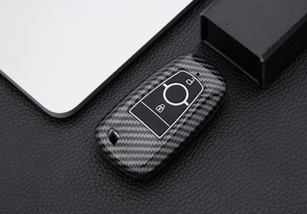 Ford 2 Button ABS+Silicone Smart Key Cover Case With Keychain Suitable For ECOSPORT, ENDEAVOUR, FIGO, FREESTYLE, FIGO ASPIRE