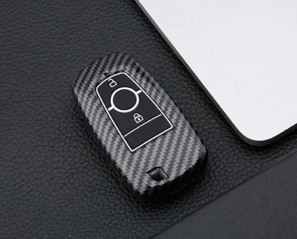Ford 2 Button ABS+Silicone Smart Key Cover Case With Keychain Suitable For ECOSPORT, ENDEAVOUR, FIGO, FREESTYLE, FIGO ASPIRE