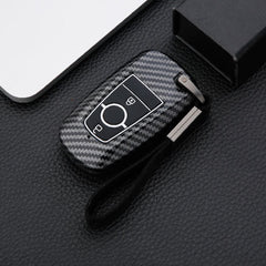 Ford 2 Button ABS+Silicone Smart Key Cover Case With Keychain Suitable For ECOSPORT, ENDEAVOUR, FIGO, FREESTYLE, FIGO ASPIRE