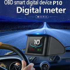 P10 Car Vehicle HUD Head Up Display OBD2 Excessive RPM Speed Voltage Temperature Alarm