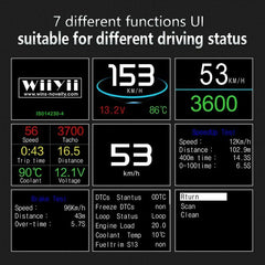 P10 Car Vehicle HUD Head Up Display OBD2 Excessive RPM Speed Voltage Temperature Alarm