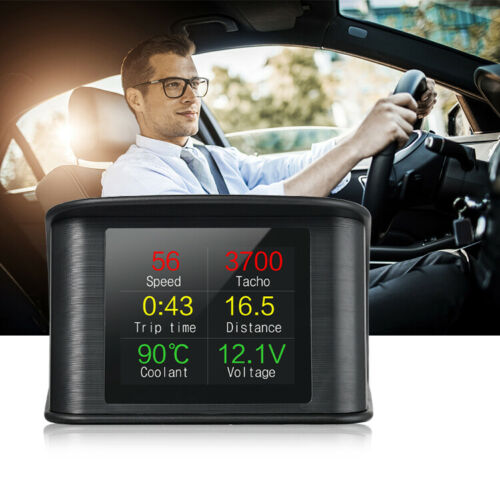 P10 Car Vehicle HUD Head Up Display OBD2 Excessive RPM Speed Voltage Temperature Alarm