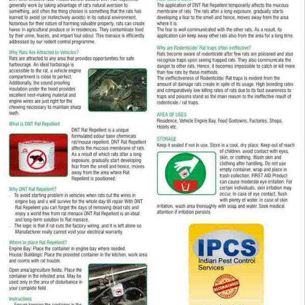 DNT Rat / Mouse Repellent / Guard For Cars