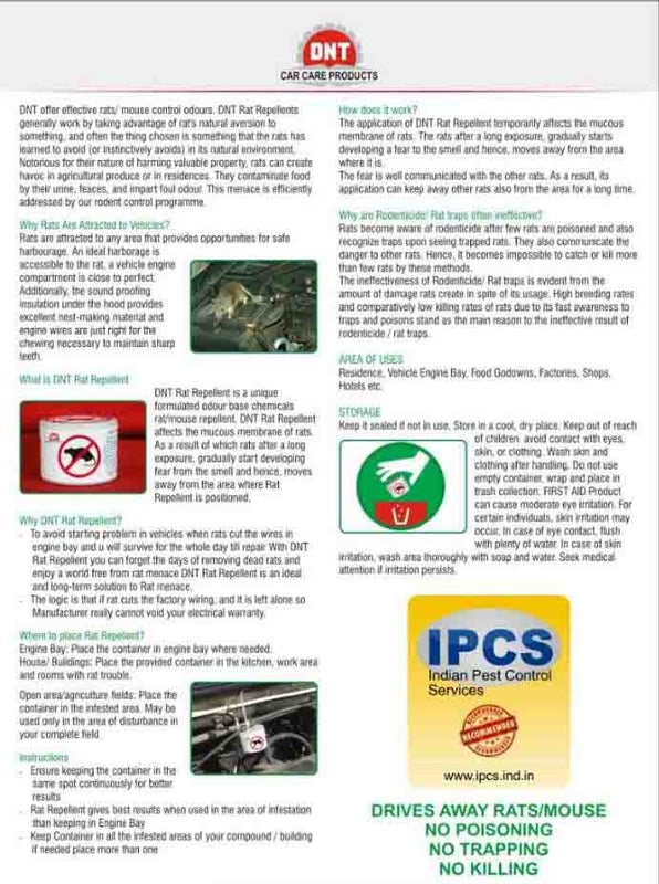 DNT Rat / Mouse Repellent / Guard For Cars