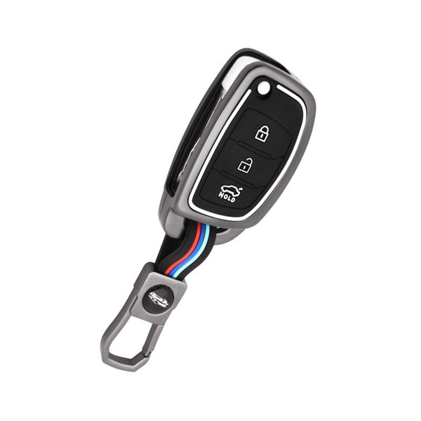 Metal Flip Key Cover And Keyring Fit For  I20, Verna, Xcent (2012-14)