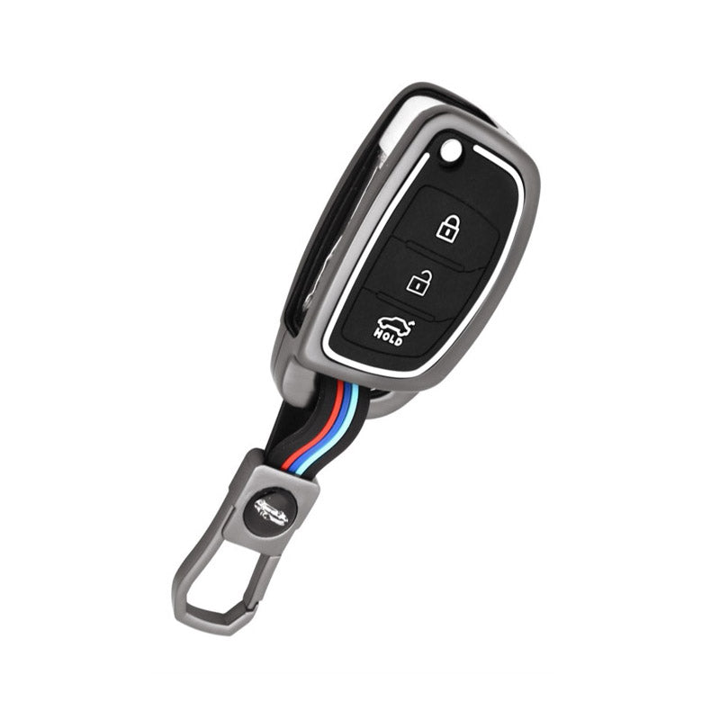 Metal Flip Key Cover And Keyring Fit For  I20, Verna, Xcent (2012-14)