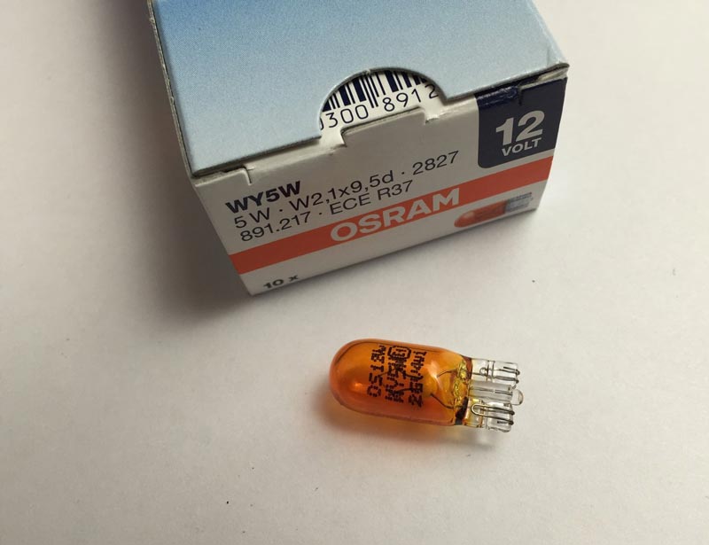 10pcs ORIGINAL OSRAM WY5W 12V Side indicators orange 2827