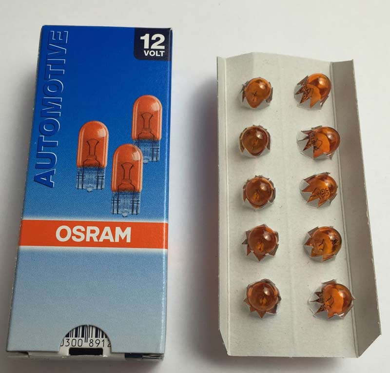 10pcs ORIGINAL OSRAM WY5W 12V Side indicators orange 2827