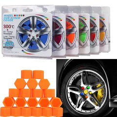 17mm 20pcs Universal Car Silicone Wheel Lugs Nuts Bolts Covers Protective Cap (Orange)