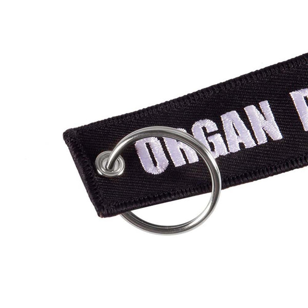 ORGAN DONOR Car Bike Embroidered Fabric Tag Strap Keyring Key Holder