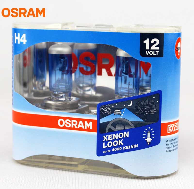 2pcs OSRAM H4 62204CB 12V 100/90W 4000K Cool Blue Xenon Bluish White