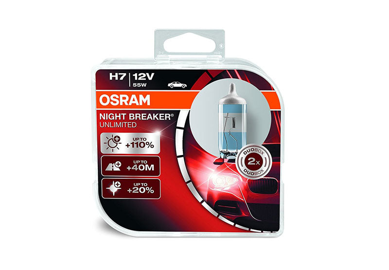 H7 Osram Night Breaker Unlimited Headlight Bulbs 12V 55W (1Set)