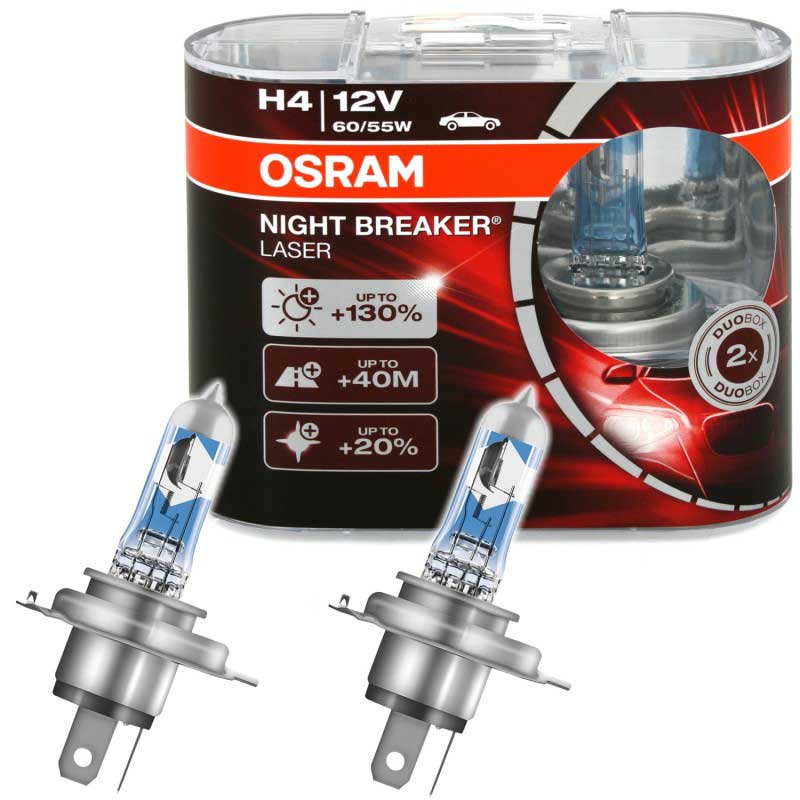 NEW! H4 OSRAM NIGHT BREAKER LASER +130% BULBS | PACK OF 2