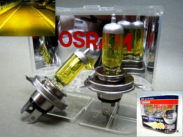 H4 OSRAM 12V 55W Fog Breaker 2600K Yellow Globes Fog Spot Light Bulb 2 pcs