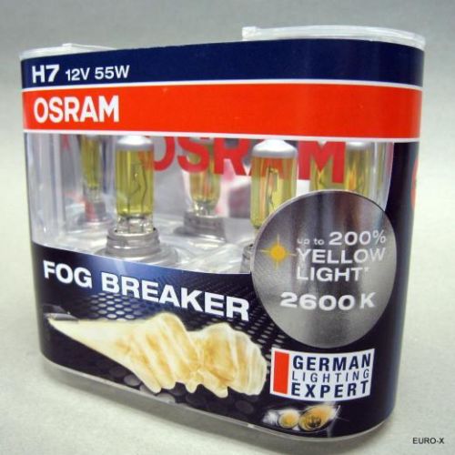 H7 OSRAM 12V 55W Fog Breaker 2600K Yellow Globes Fog Spot Light Bulb 2 pcs