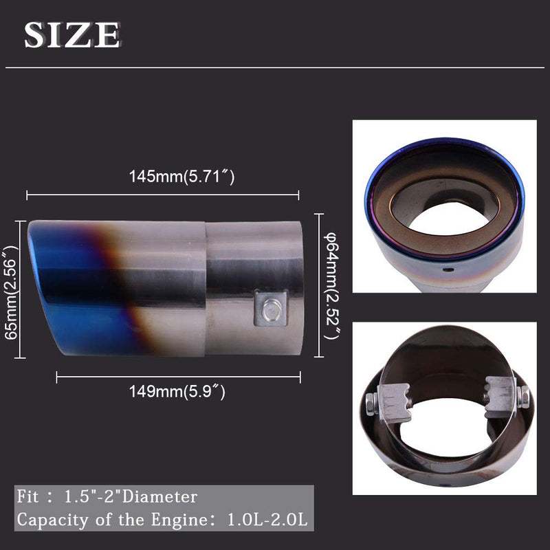 Oval Jali Straight Chamilion Color Universal Stainless Steel Exhaust Tip Pipe Car Rear Exhaust Muffler Modification
