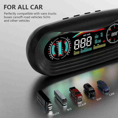 P18 GPS HUD Car Head Up Display Speed Mileage Time Latitude Longitude Projector Inclinometer Land Meter