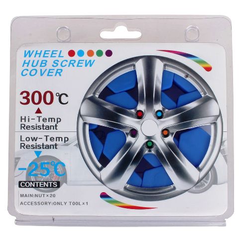 21mm 20pcs Universal Car Silicone Wheel Lugs Nuts Bolts Covers Protective Cap (Blue)