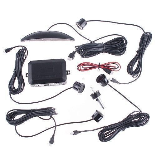 Car Reverse Parking 4 Sensor Security Led Display BLACK With DB Music & Display.