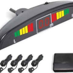Car Reverse Parking 4 Sensor Security Led Display BLACK With DB Music & Display.