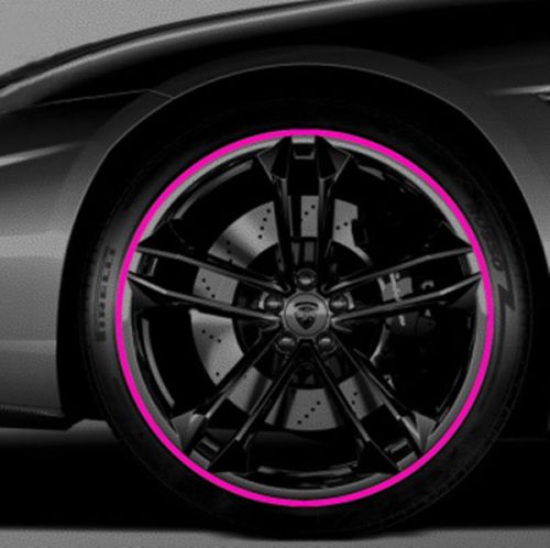 Alloy Wheel Edge Ring Rim Protectors Tyres Tire Guard Rubber Moulding-Pink