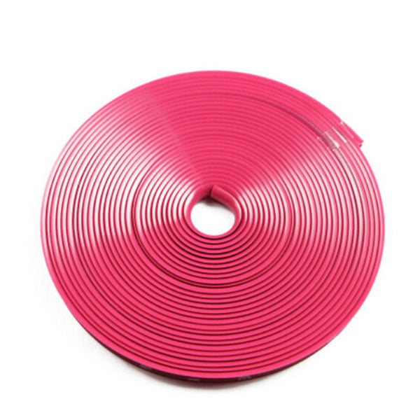 Alloy Wheel Edge Ring Rim Protectors Tyres Tire Guard Rubber Moulding-Pink