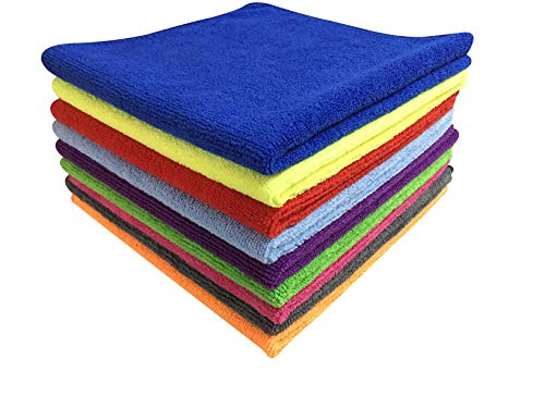 40x40cms 250 GSM Microfiber Cloth Multi-Color Thick Lint & Streak Free Multipurpose Cloths For Car Bike Cleaning Polishing Washing & Detailing