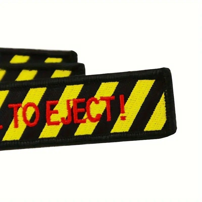 PULL TO EJECT Car Bike Embroidered Fabric Tag Strap Keyring Key Holder
