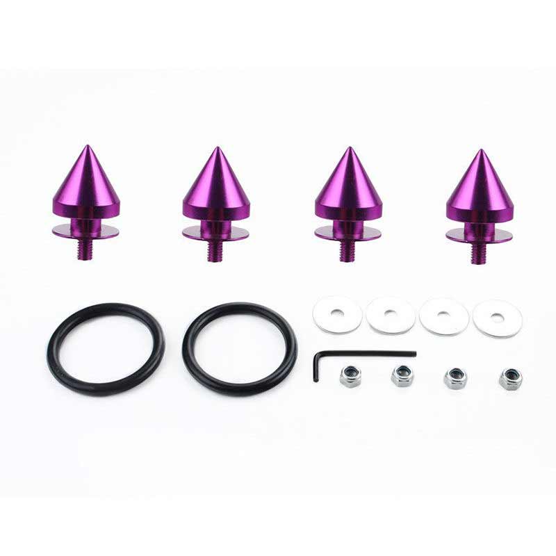 Purple Finish JDM Quick Release Fasteners For Car Bumpers Trunk Fender Hatch Lids Kit (Stud)