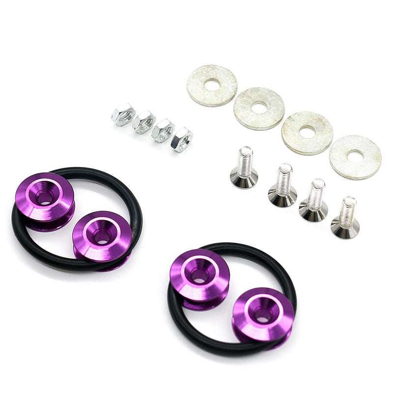 Purple Finish JDM Quick Release Fasteners For Car Bumpers Trunk Fender Hatch Lids Kit.