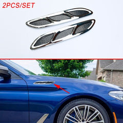 2Pcs Car Decorate Simulation Air Flow Vent Fender Cover Intake Griller Grille Sticker